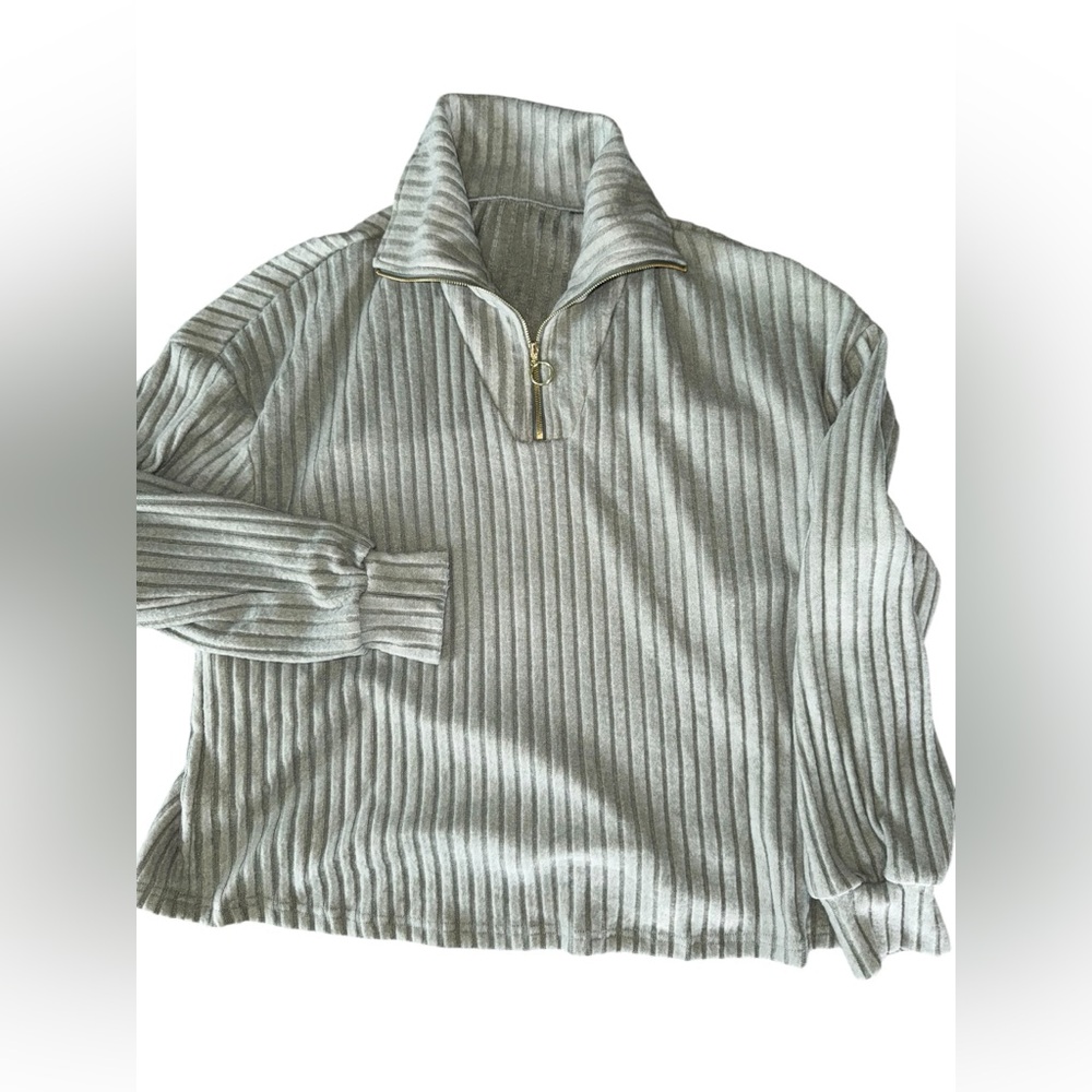 Ribbed Quarter-Zip Sweater